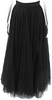 Jenny Packham Couture UK. Black Back Zip Mesh Overlay Long Cocktail Skirt