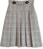 MIU MIU ITALY. Vintage Pristine Cream Glenn Plaid Pattern Dark Brown Skirt