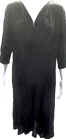 HIROKO KOSHINO JAPAN. HIROKO BIS. Black Front Switching Hem Frill Dress