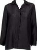 THE ROW NEW YORK. Black Silk Woven Concealed Placket Button-Front Blouse