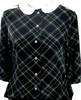Meryll Rogge Belgian. NEW W/TAGS. Blue/Green Layered Collar Plaid Crepe De Chine Blouse 2025 Paris ANDAM Grand Prize Winner!