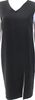 Jil Sander Navy Blue Acetate V-neck Cut-Out Back, Sleeveless Lined Shift Dress