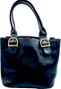 HIROFU JAPAN. Black Leather Shoulder Bag / Tote Bag
