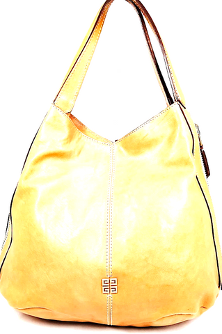 Yves Saint Laurent Paris. Honey Color "Wet Look" Coated Shoulder Bag / Hand Bag