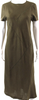 Paco Rabanne Paris. Cotton Linen Short Sleeves Full Length Maxi Dress