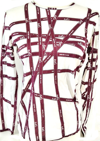Azzedine Alaia PARIS. Cotton Spotted Pleated Cream Color Zip Up Knee Length Skirt