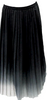 Ulla Johnson NY. Black/Gray Pleated Ombre Midi Skirt
