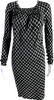 Balenciaga Paris Black Pleated Long Sleeve Plaid Shift Dress