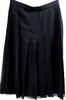 Chanel Paris. 2003 Collection Black Pleats Silk Skirt