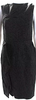 Valentino Garavani Italy. Dark Black/White Wool Tweed Crew Neck Zip Back Sleeveless Shift Dress