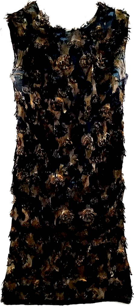 Marni Italy. Silk Multi-Colored Textured Dress