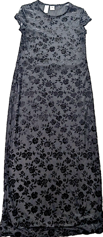 Maison Margiela Paris. MM6. Black Viscose Blend V-Neck Knee-Length Dress