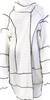 Ivan Grundahl Copenhagen. White/Black Contrast Pleats (Like Issey MIyake) Polymaide Wrap Open Dress/Coat