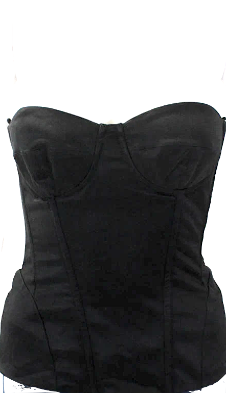 Dolce & Gabbana D&G ITALY. Black Cotton Back Zip Strapless Corset Top