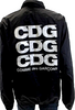 Comme Des Garcons Japan. Logo CDG Black Button Front Collared Tessuto Nylon Jacket