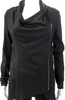 Helmut Lang Black Wool Asymmetric Zip Up Collared Jacket