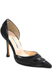 Manolo Blahnik Paris. BlackLeather Pointed Toe D'Orsay Pumps  Size 37.5 7.5