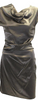 Helmut Lang NYC. Brown Silk Side Zip Cap Sleeve Scoop Neck Mini Dress