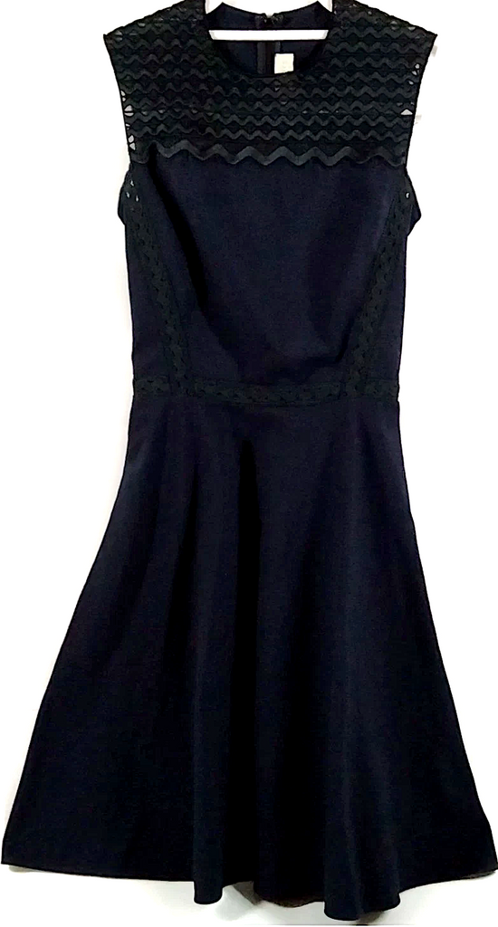 Stella McCartney UK. Navy Blue Rayon, Nylon, Vegan Leather Dress