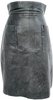 Chanel Paris. Black Distressed Lambskin, Silk High Waisted Skirt