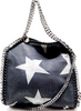Stella McCartney UK. Black Denim Falabella Star Bag Silver Hardware Shoulder Bag
