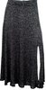 PROENZA SCHOULER NY. Black & Silver Lame Rib Knit A-Line Midi Skirt