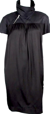 Maison Margiela Paris. MM6. Black Keyhole Accent Crew Neck Long Dress