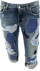 Dolce & Gabbana Italy. Blue Denim Patch-Work High Rise Cuffed Carpi Jeans
