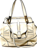 Chloe Paris. Beige Leather, Outside Pocket Shoulder Bag, Long Strap Crossbody Bag