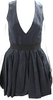Isabel Marant Paris. Navy Linen Back Zip Sleeveless V Neck Striped Dress