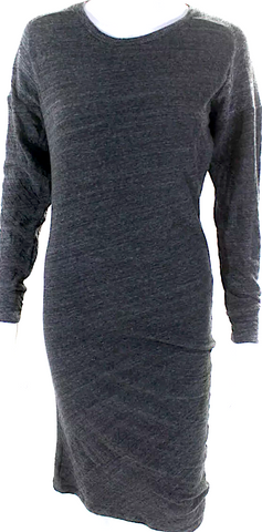 Maison Margiela Paris. MM6. Midnite Blue Navy Silk Crew Neck Shift Dress