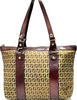 Fendi Italy. Brown Leather/Canvas Logo Shoulder Bag / Hand Bag