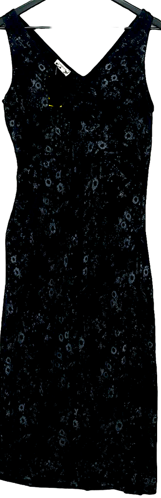 Ghost LONDON. TANYA SARNE. Black Viscose BodyCon Midi Dress