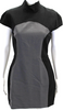 Gareth Pugh UK. NEW W/TAGS. Black/Gray Back Zip Short Sleeve Mock Neck Mini Dress