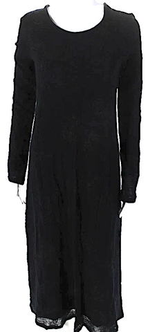 Azzedine Alaia Paris. Vintage Black Metallic Knit Square Neck Mini Flare Dress