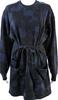 Proenza Schouler NYC. White Label. Midnite Blue/Black Belted Mini Sweater Dress