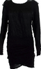 Isabel Marant Etoile Paris. Black Long Sleeve Tulip Hem Blouson Dress