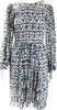 Isabel Marant Etoile Paris Ikat Print Long Sleeve Blouson Dress