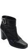 Prada Italy. Black Leather Textured Buckle Block Heel Booties Size EUR 41 (Approx. 38/38.5)