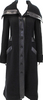 EDUN UK. Black Wool Knit Collared Long Sleeve Button Up Longline Coat