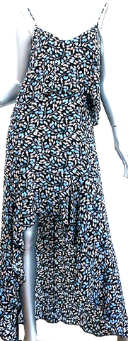Maison Margiela Paris. MM6  Black V-Neck Knee-Length Dress
