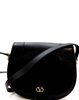 Valentino Garavani Italy. Black Leather Shoulder Bag