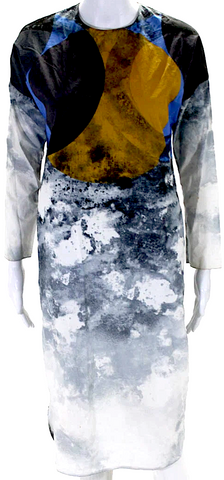 ACNE Studios Sweden. Blue Cotton 3/4 Sleeve Chunky Knit Sweater Dress/Tunic