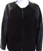 Isabel Marant Paris. Black Wool Blend Leather Trim Zip Up Jacket