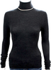 ACNE Studios Sweden. Black Merino Wool Ribbed Turtleneck Pullover Sweater Top