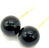 Vintage Japan. Beautiful Black Onyx Fine Jewelry 18ct Gold Stud Earrings