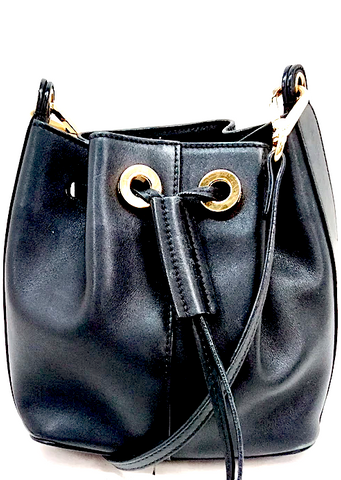 LOEWE MADRID. Black Leather Flap Shoulder Bag