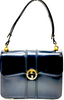 Gucci ITALY. Navy Blue Leather Vintage Logo Shoulderbag