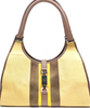 Gucci Italy. Brown Stripe Canvas Jackie Shoulder Bag