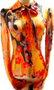 DOLCE&GABBANA ITALY. D & G. Multi-Color Oranges Silk Top